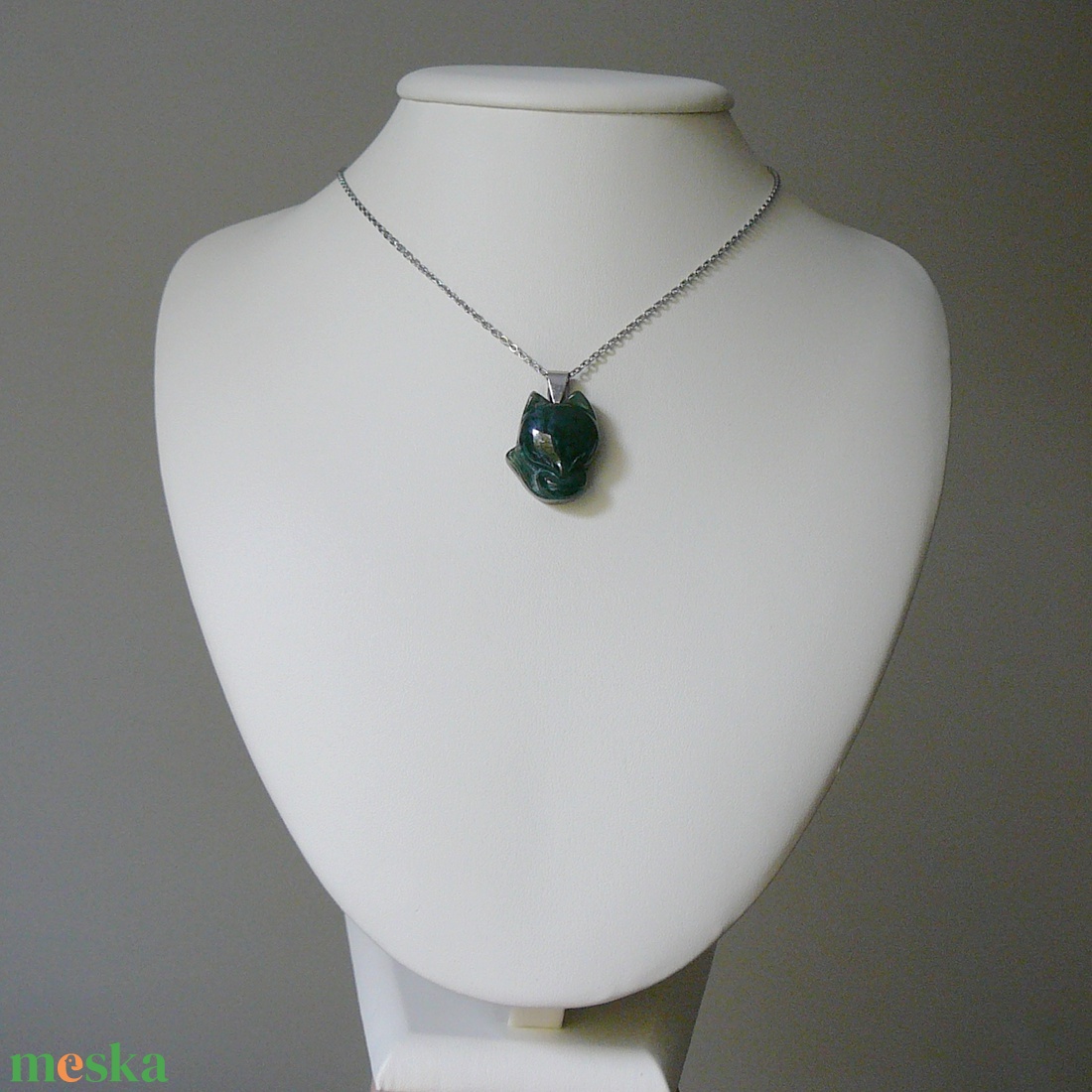 India achát róka medálos nyaklánc - ékszer - nyaklánc - medálos nyaklánc - Meska.hu