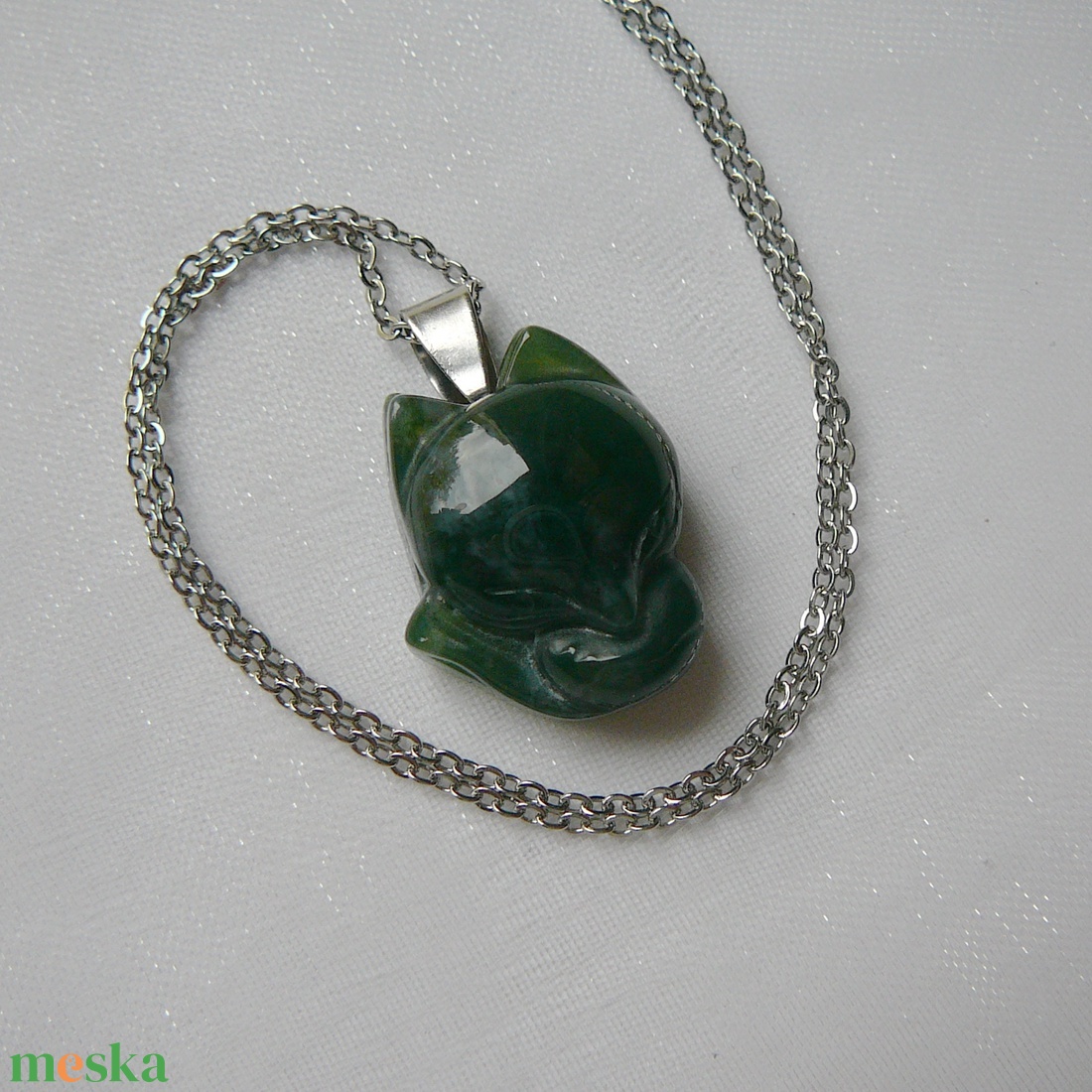 India achát róka medálos nyaklánc - ékszer - nyaklánc - medálos nyaklánc - Meska.hu