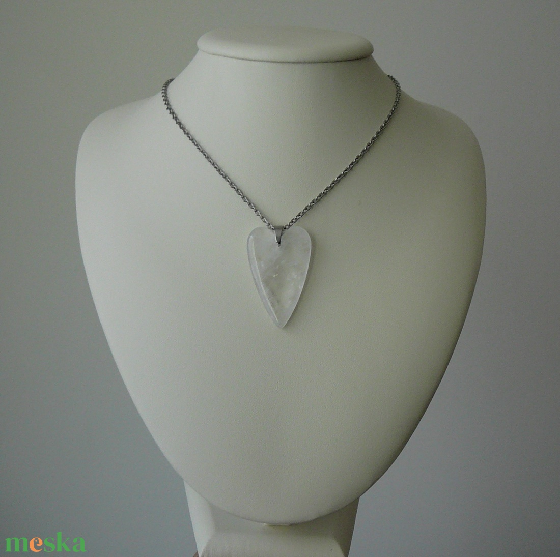 Hegyikristály szív medálos nyaklánc - ékszer - nyaklánc - medálos nyaklánc - Meska.hu