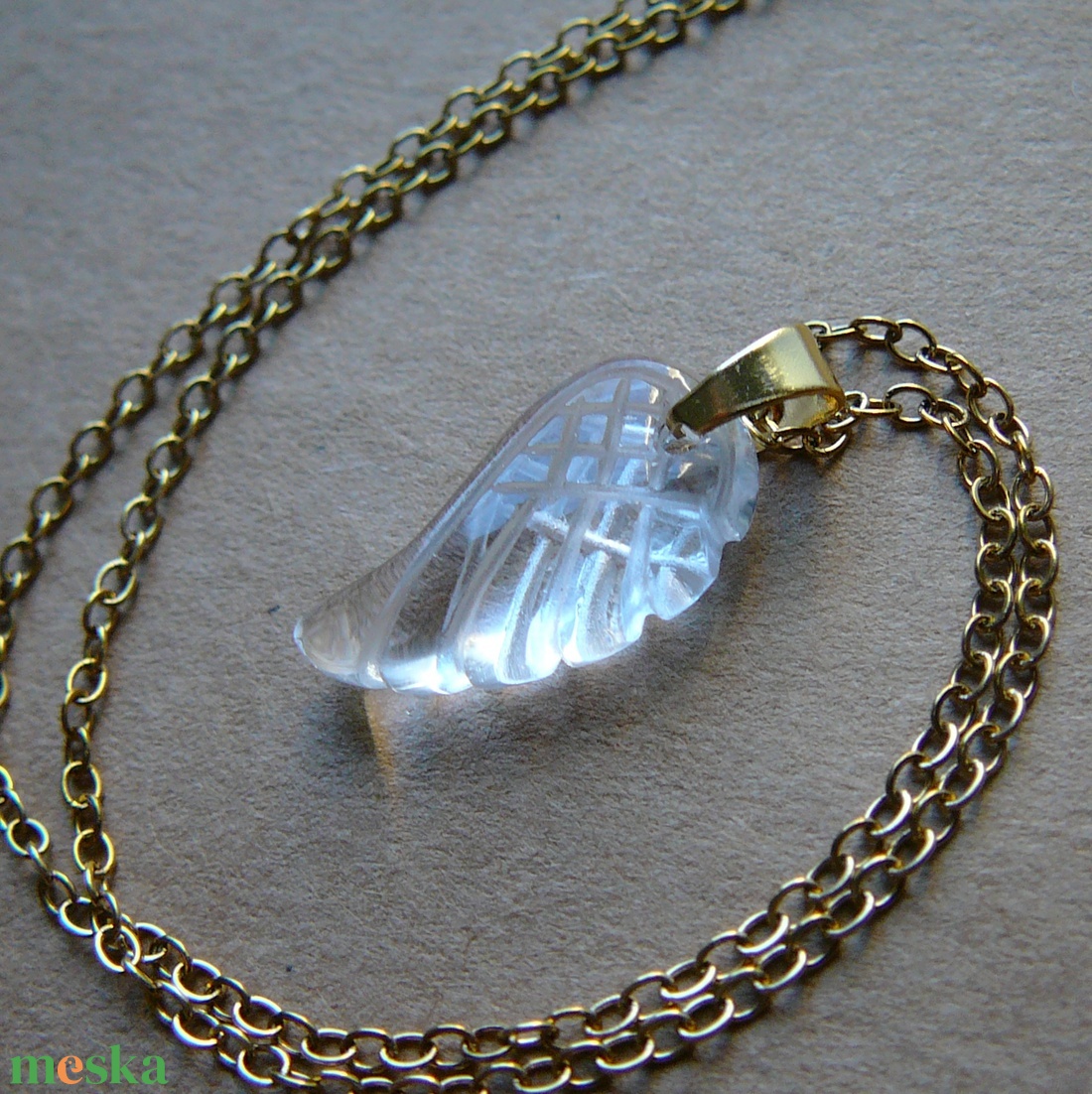Hegyikristály szárny medálos nyaklánc - ékszer - nyaklánc - medálos nyaklánc - Meska.hu