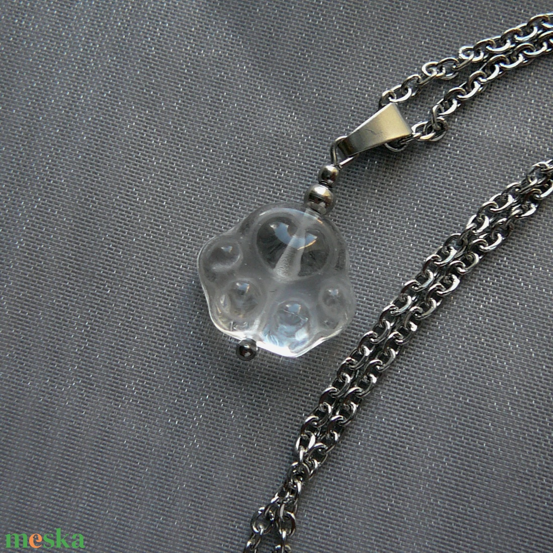 Hegyikristály tappancs medálos nyaklánc - ékszer - nyaklánc - medálos nyaklánc - Meska.hu