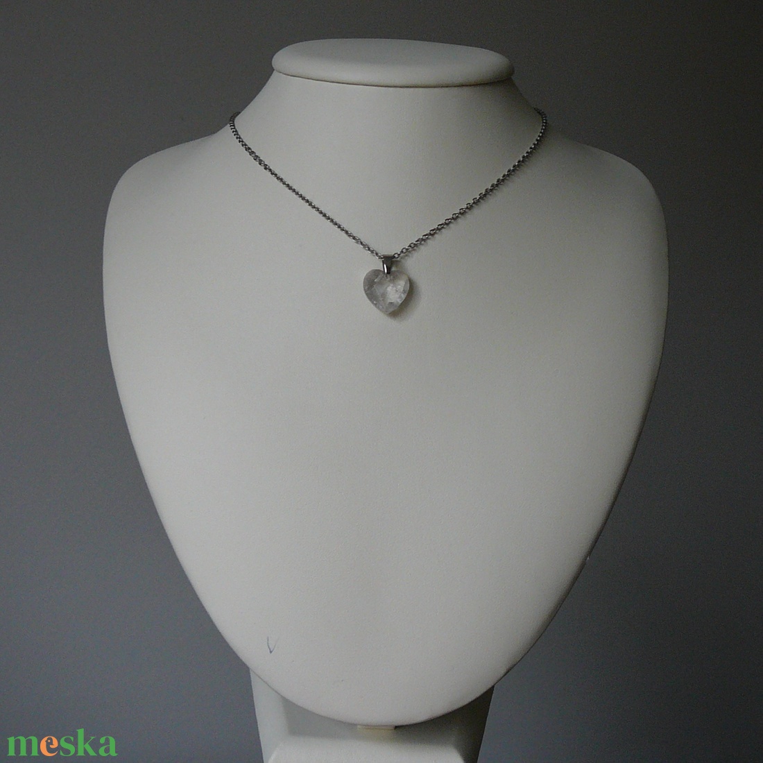 Hegyikristály szív medálos nyaklánc - ékszer - nyaklánc - medálos nyaklánc - Meska.hu