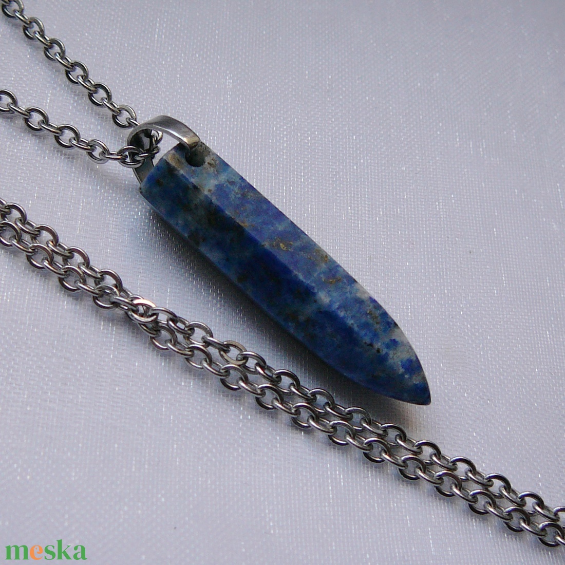 Lápisz lazuli ceruza medálos nyaklánc - ékszer - nyaklánc - medálos nyaklánc - Meska.hu