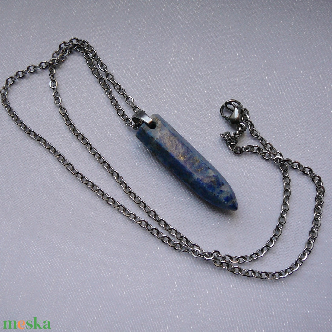 Lápisz lazuli ceruza medálos nyaklánc - ékszer - nyaklánc - medálos nyaklánc - Meska.hu