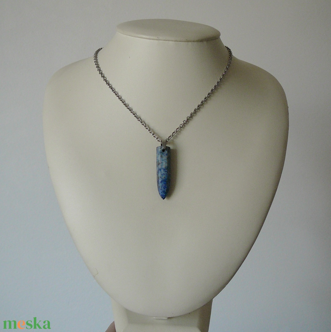 Lápisz lazuli ceruza medálos nyaklánc - ékszer - nyaklánc - medálos nyaklánc - Meska.hu
