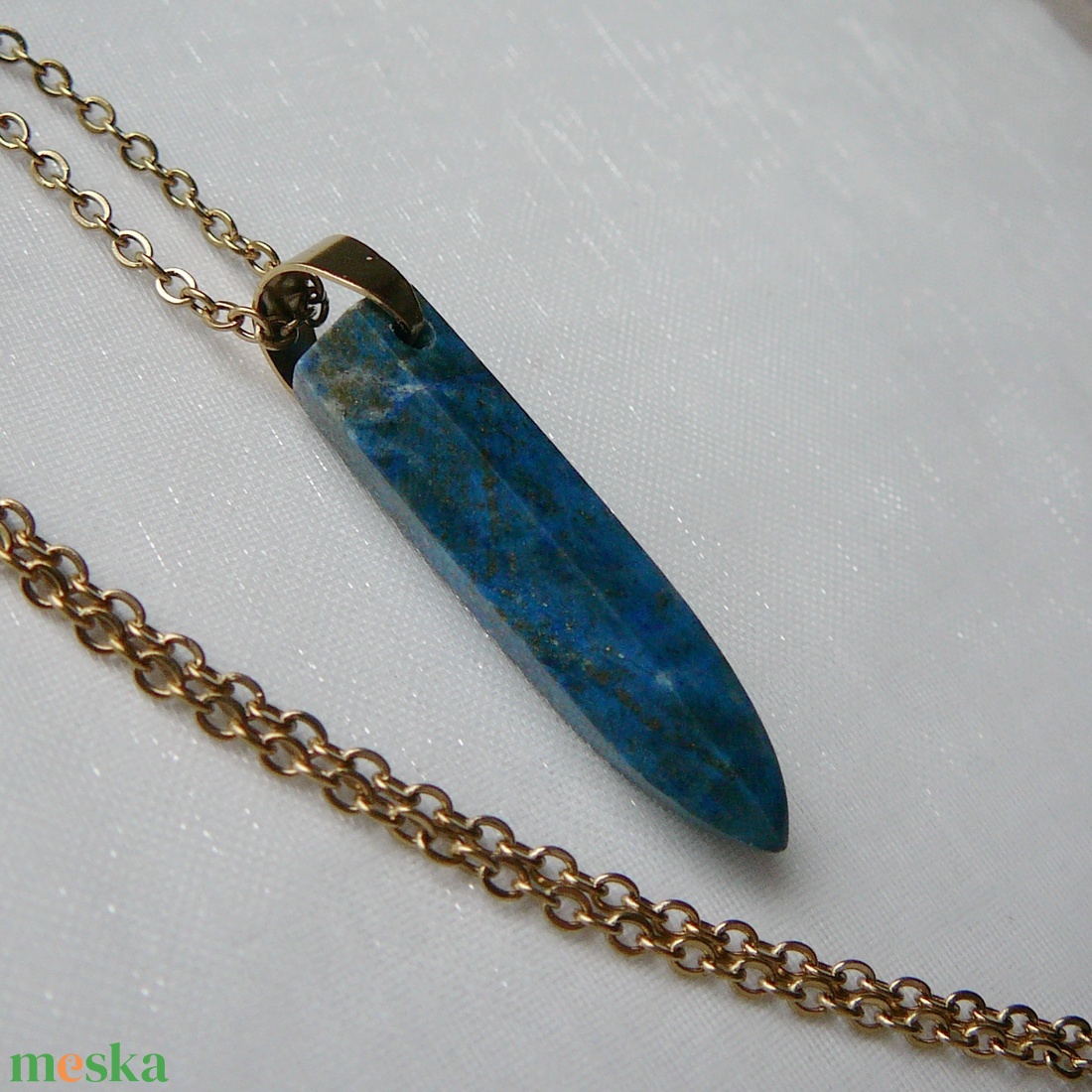 Lápisz lazuli ceruza medálos nyaklánc - ékszer - nyaklánc - medálos nyaklánc - Meska.hu