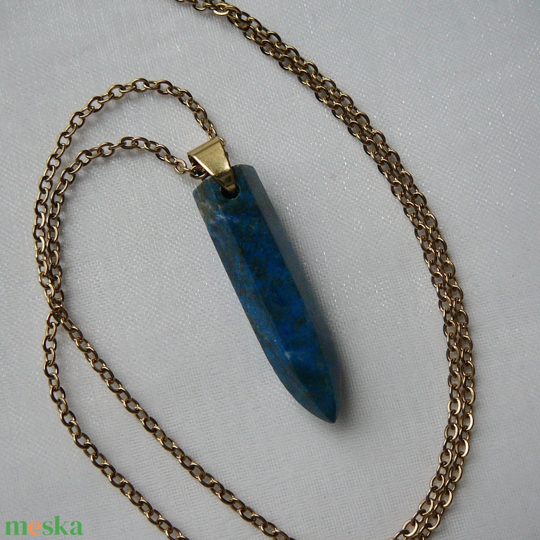 Lápisz lazuli ceruza medálos nyaklánc - ékszer - nyaklánc - medálos nyaklánc - Meska.hu