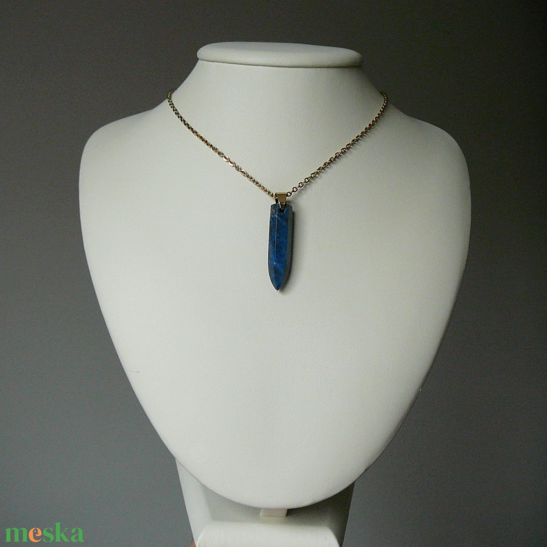 Lápisz lazuli ceruza medálos nyaklánc - ékszer - nyaklánc - medálos nyaklánc - Meska.hu