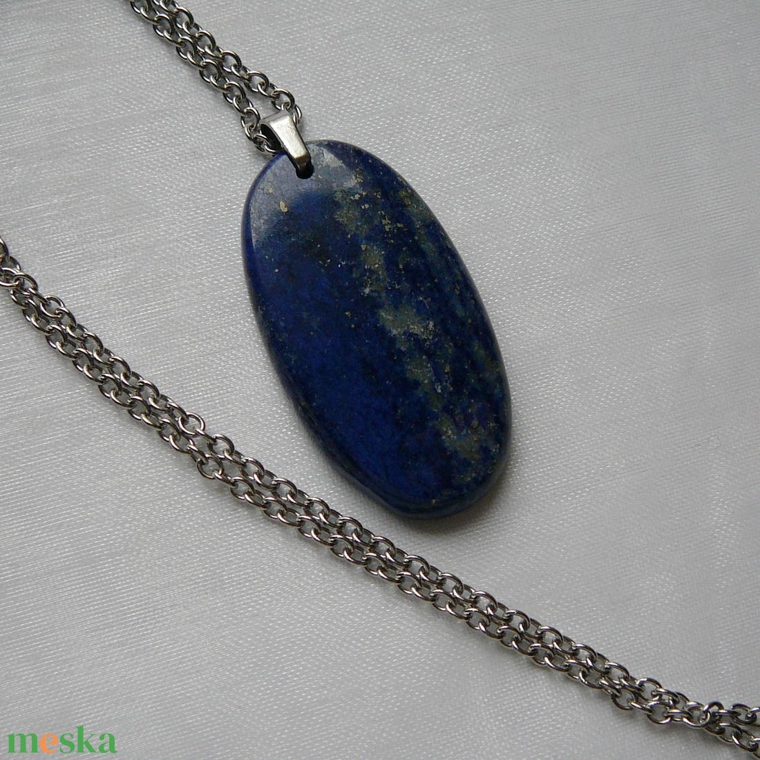 Lápisz lazuli medálos nyaklánc - ékszer - nyaklánc - medálos nyaklánc - Meska.hu