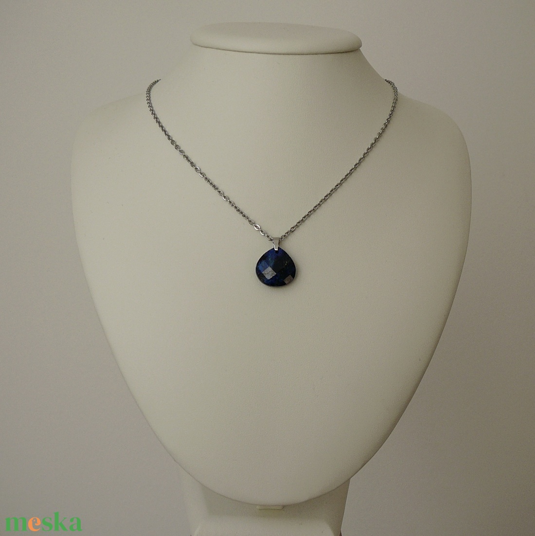 Lápisz lazuli csepp medálos nyaklánc - ékszer - nyaklánc - medálos nyaklánc - Meska.hu