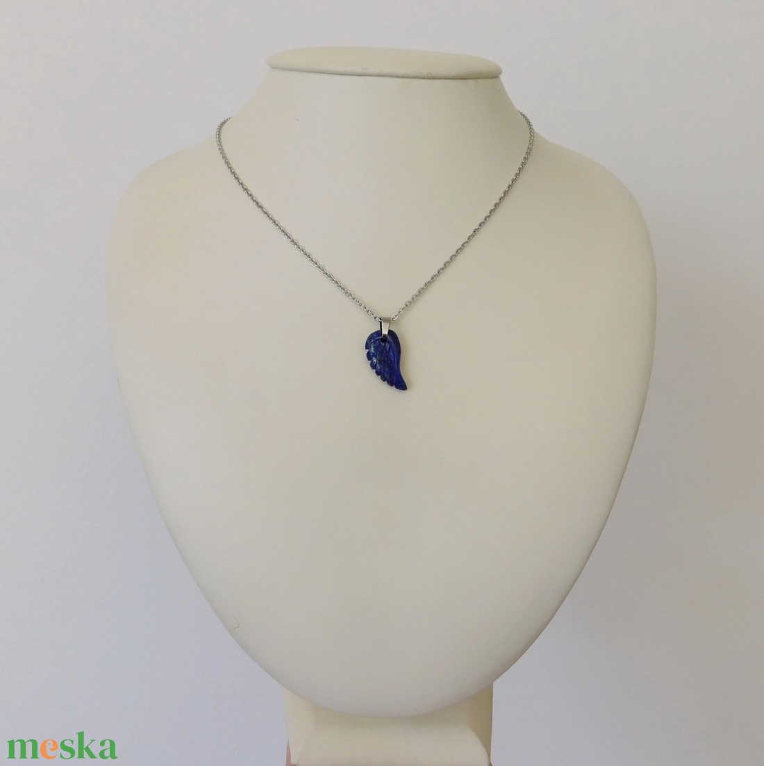 Lápisz lazuli szárny medálos nyaklánc - ékszer - nyaklánc - medálos nyaklánc - Meska.hu