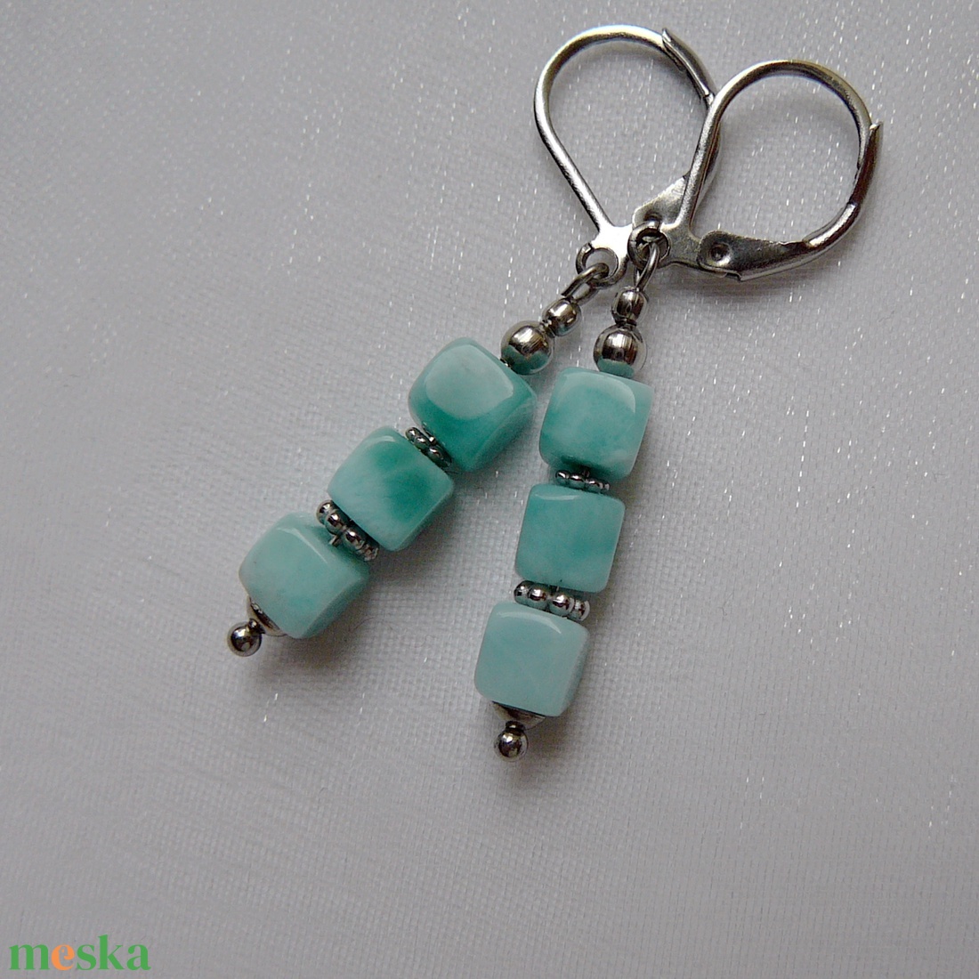 Larimár fülbevaló - ékszer - fülbevaló - lógó fülbevaló - Meska.hu