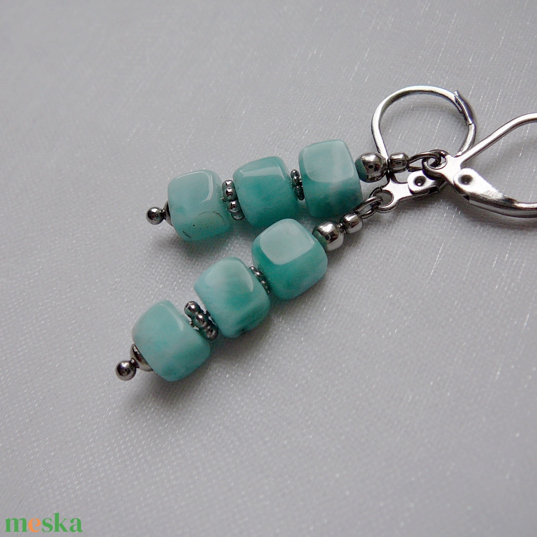 Larimár fülbevaló - ékszer - fülbevaló - lógó fülbevaló - Meska.hu