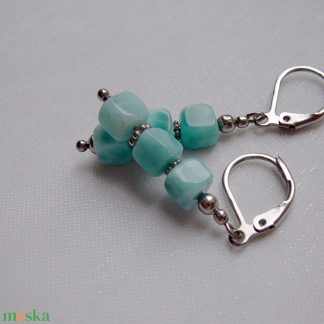 Larimár fülbevaló - ékszer - fülbevaló - lógó fülbevaló - Meska.hu