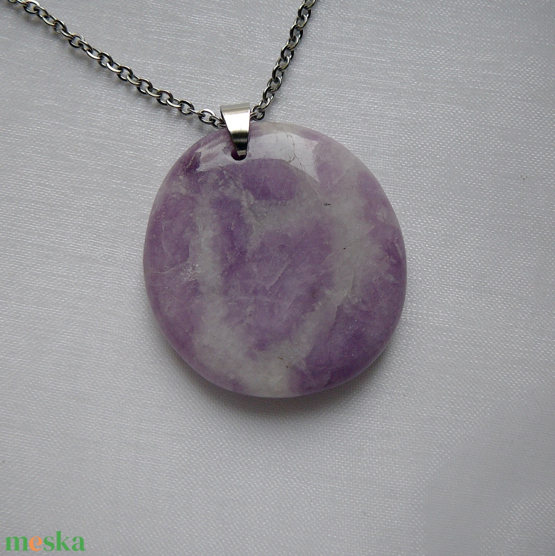 Lepidolit medálos nyaklánc - ékszer - nyaklánc - medálos nyaklánc - Meska.hu
