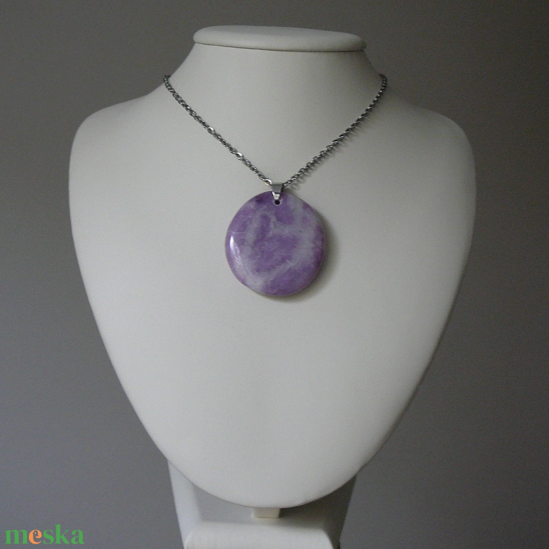 Lepidolit medálos nyaklánc - ékszer - nyaklánc - medálos nyaklánc - Meska.hu