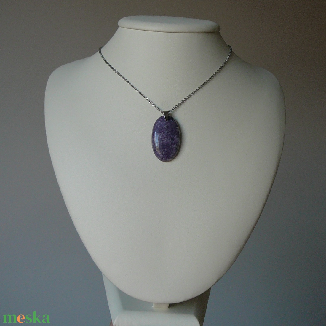 Lepidolit medálos nyaklánc - ékszer - nyaklánc - medálos nyaklánc - Meska.hu