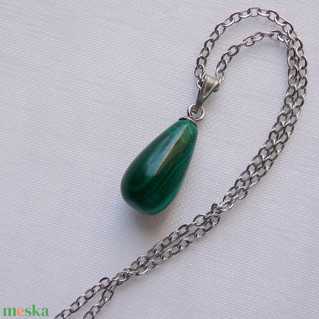 Malachit medálos nyaklánc - ékszer - nyaklánc - medálos nyaklánc - Meska.hu