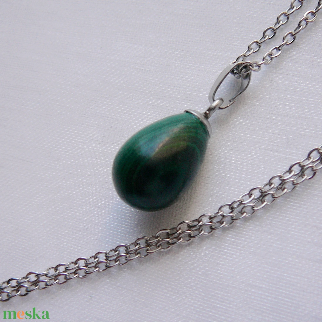 Malachit medálos nyaklánc - ékszer - nyaklánc - medálos nyaklánc - Meska.hu