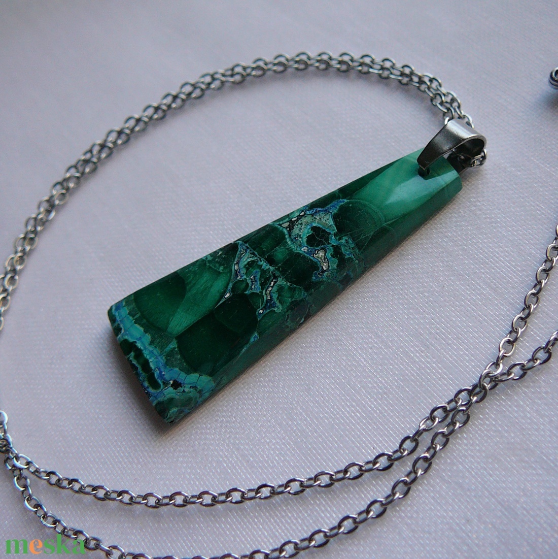 Azúr-malachit medálos nyaklánc - ékszer - nyaklánc - medálos nyaklánc - Meska.hu