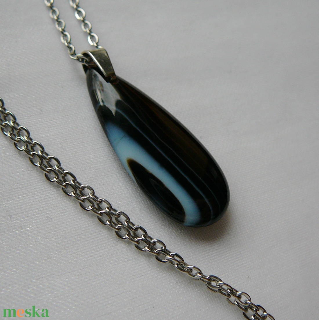 Ónix medálos nyaklánc - ékszer - nyaklánc - medálos nyaklánc - Meska.hu