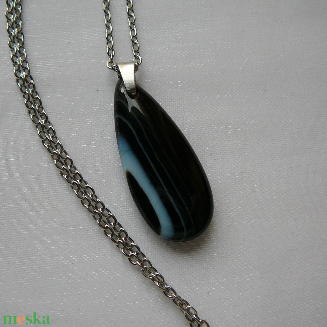 Ónix medálos nyaklánc - ékszer - nyaklánc - medálos nyaklánc - Meska.hu