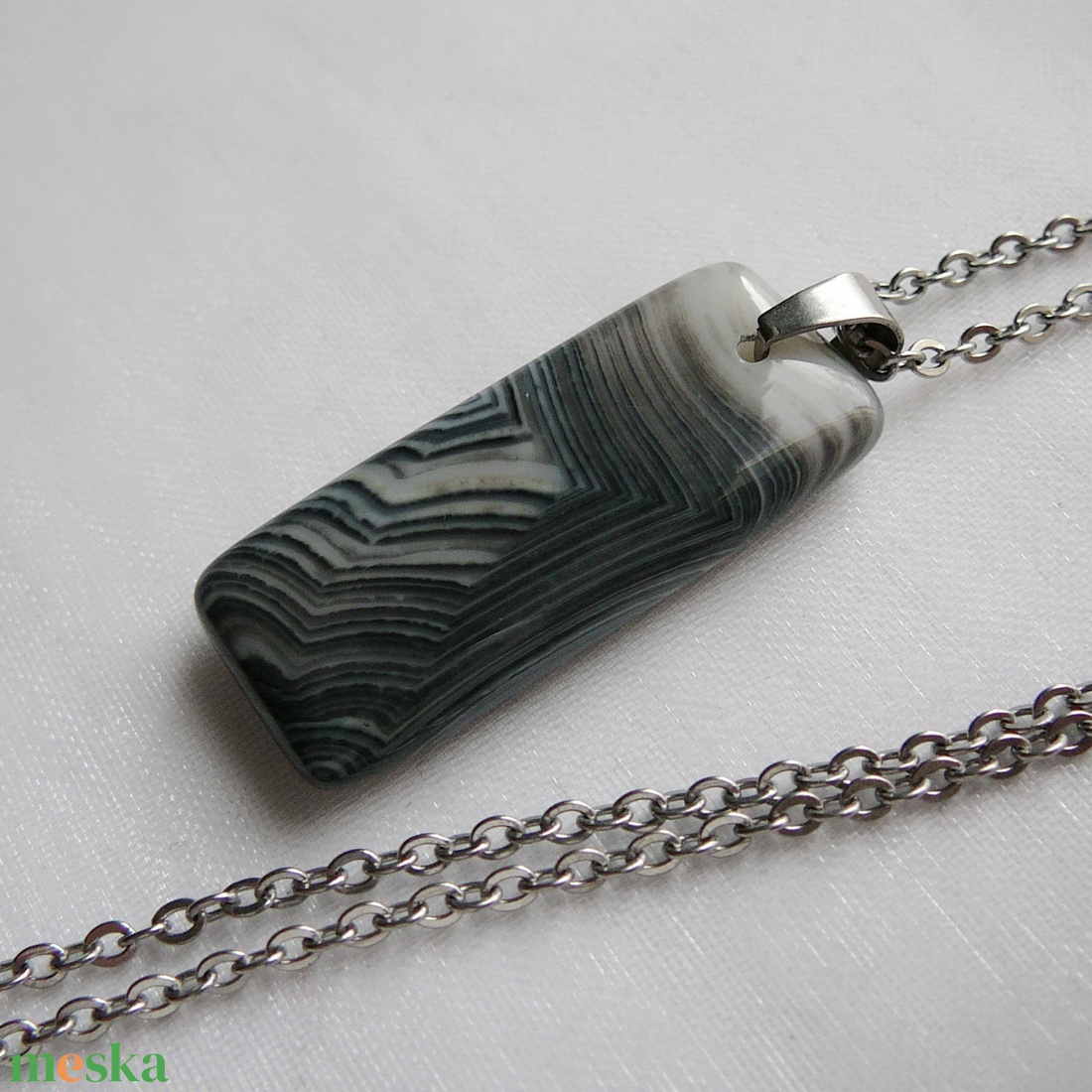 Ónix medálos nyaklánc - ékszer - nyaklánc - medálos nyaklánc - Meska.hu