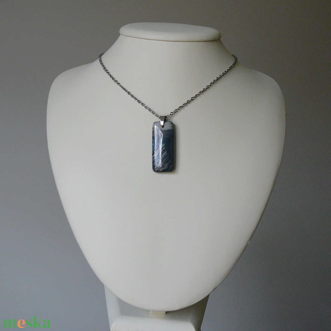 Ónix medálos nyaklánc - ékszer - nyaklánc - medálos nyaklánc - Meska.hu