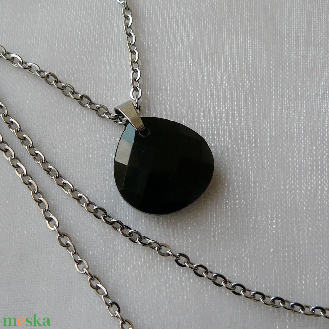 Ónix medálos nyaklánc - ékszer - nyaklánc - medálos nyaklánc - Meska.hu