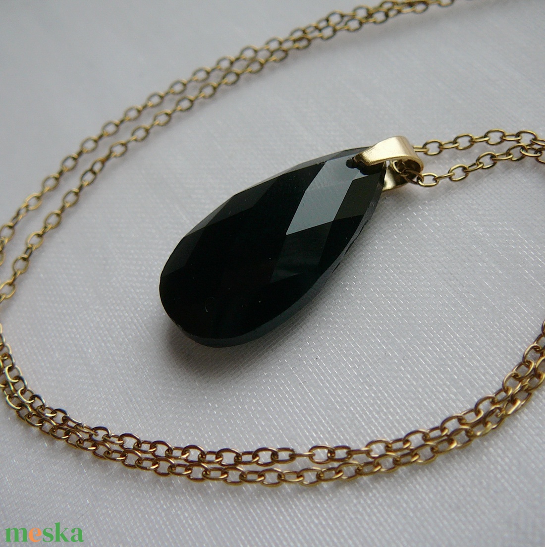 Ónix medálos nyaklánc - ékszer - nyaklánc - medálos nyaklánc - Meska.hu