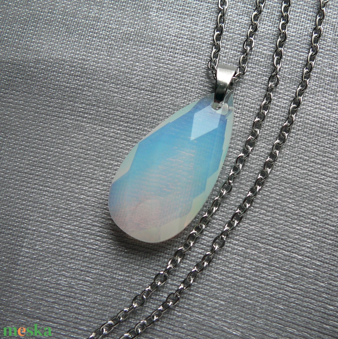 Opalit csepp medálos nyaklánc - ékszer - nyaklánc - medálos nyaklánc - Meska.hu