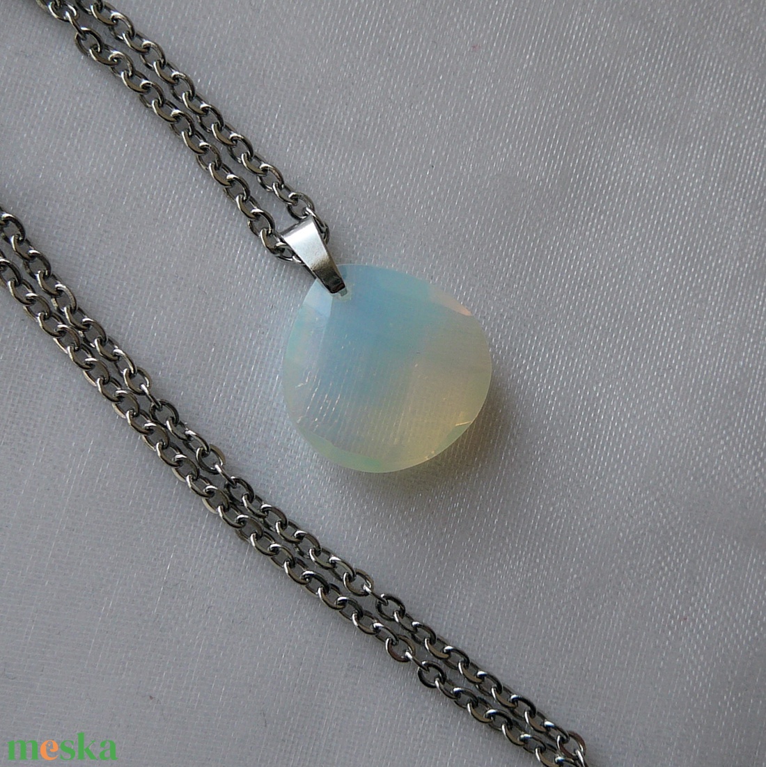 Opalit csepp medálos nyaklánc - ékszer - nyaklánc - medálos nyaklánc - Meska.hu