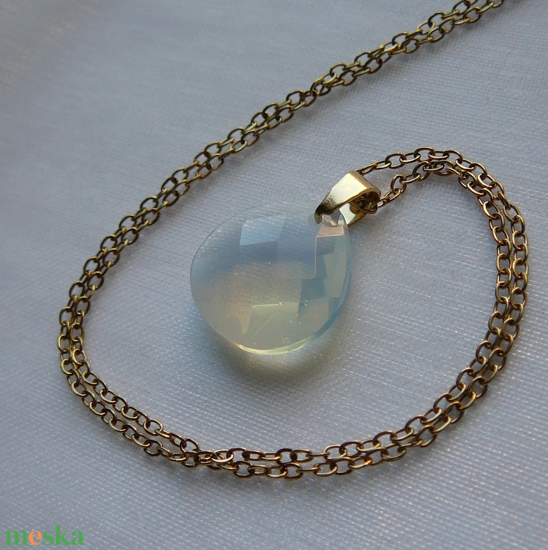 Opalit csepp medálos nyaklánc - ékszer - nyaklánc - medálos nyaklánc - Meska.hu