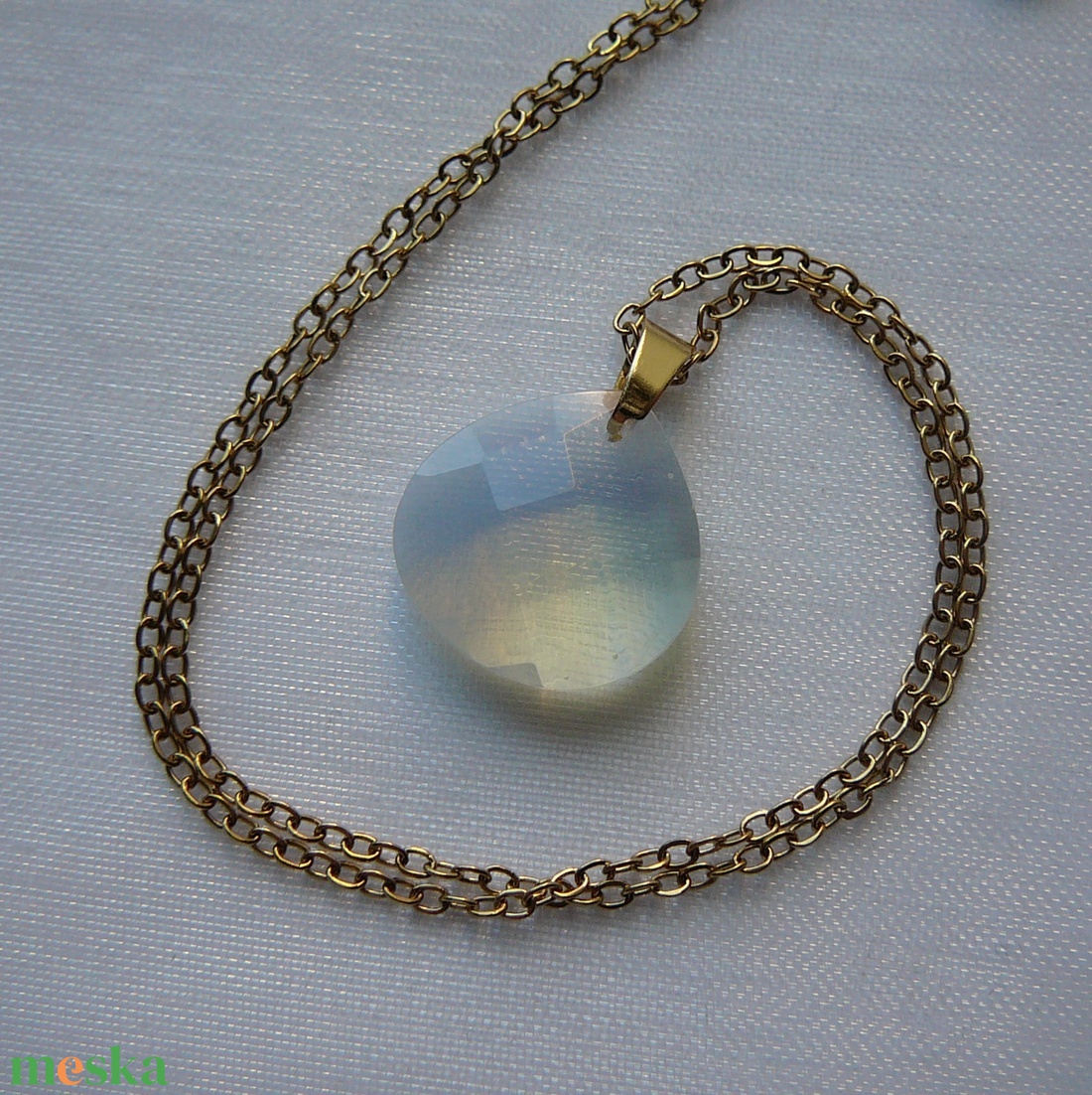 Opalit csepp medálos nyaklánc - ékszer - nyaklánc - medálos nyaklánc - Meska.hu