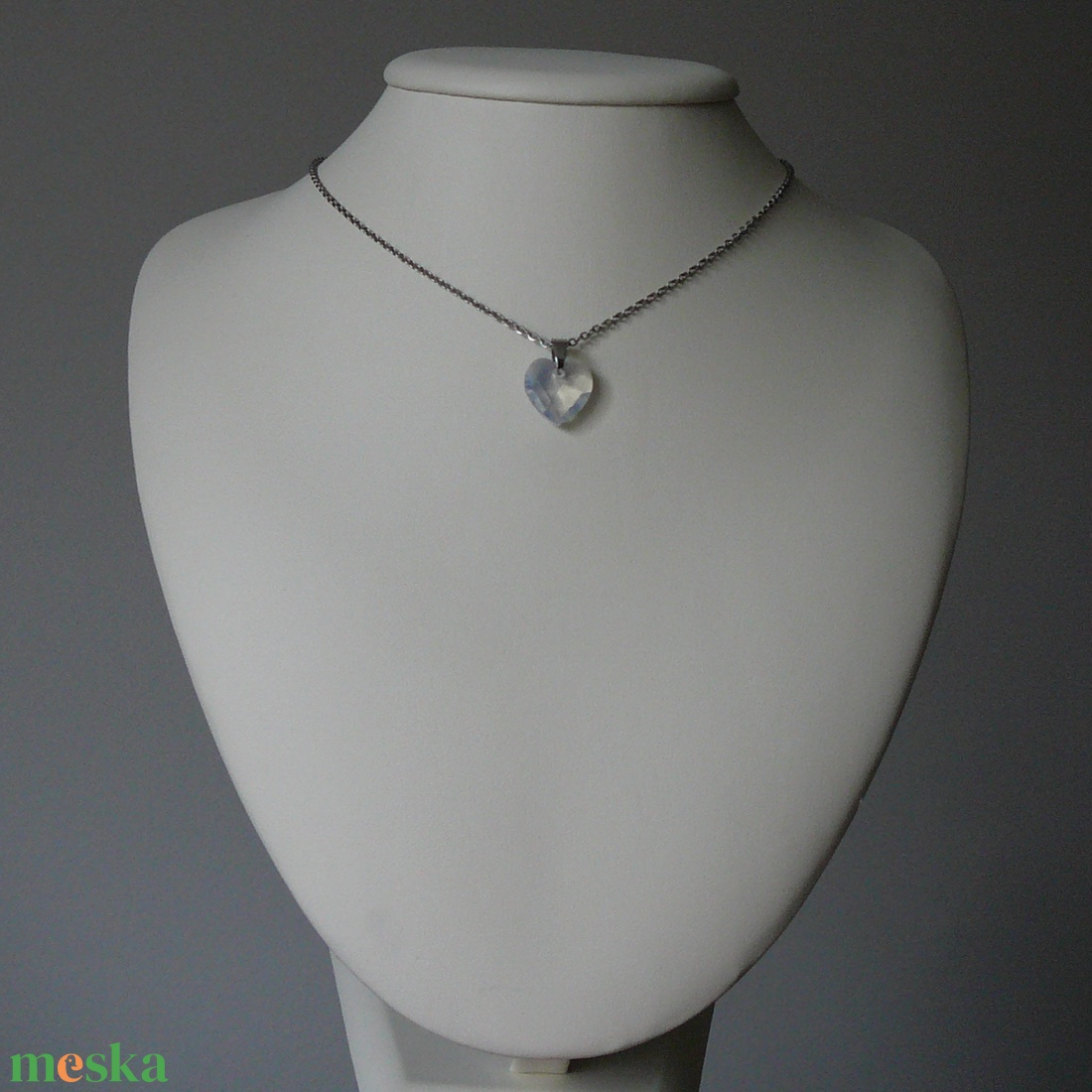 Opalit szív medálos nyaklánc - ékszer - nyaklánc - medálos nyaklánc - Meska.hu