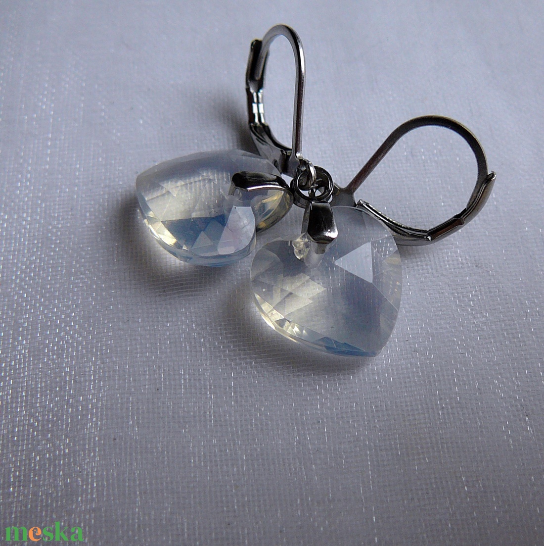 Opalit fülbevaló - ékszer - fülbevaló - lógó fülbevaló - Meska.hu