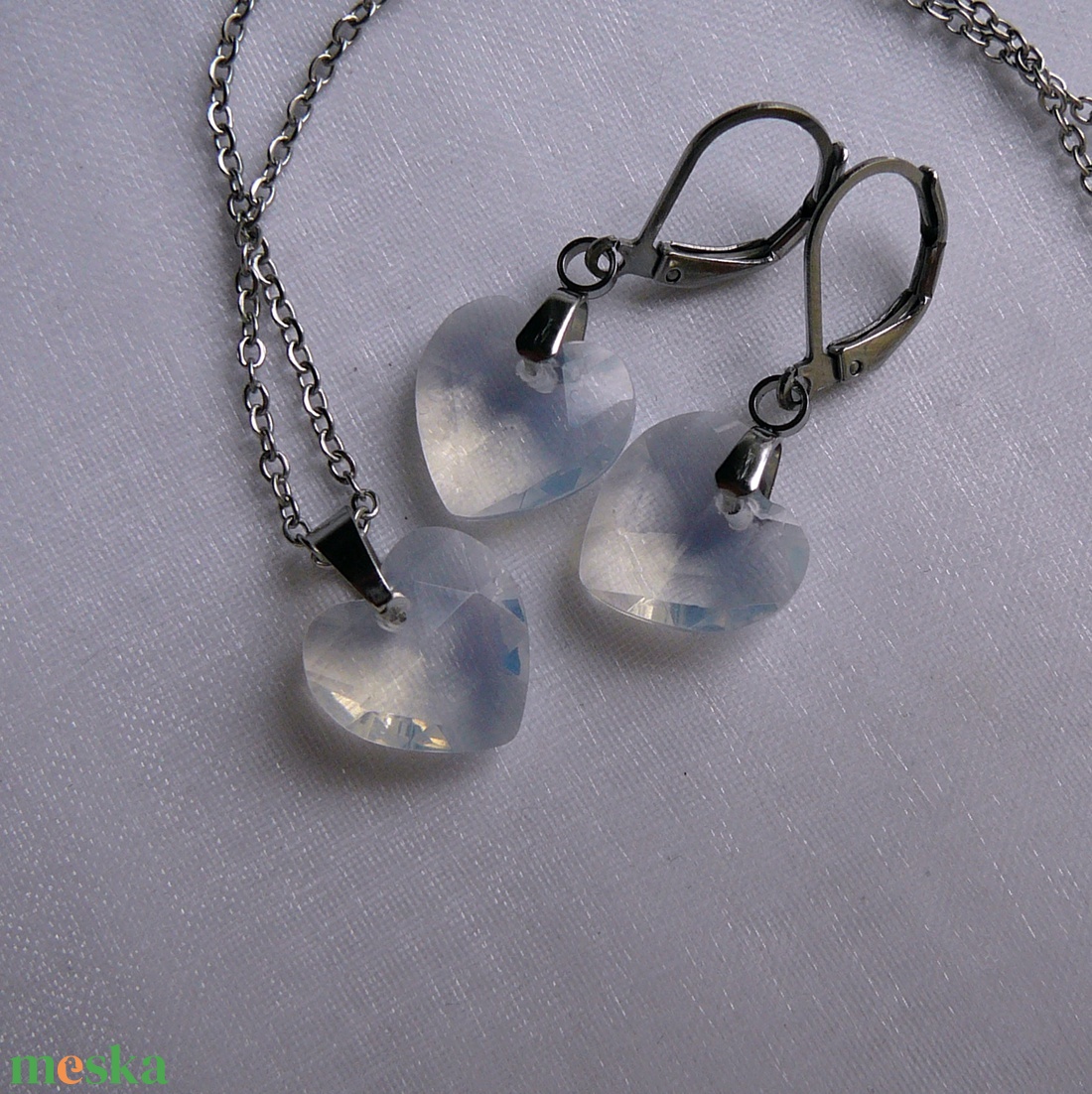 Opalit fülbevaló - ékszer - fülbevaló - lógó fülbevaló - Meska.hu