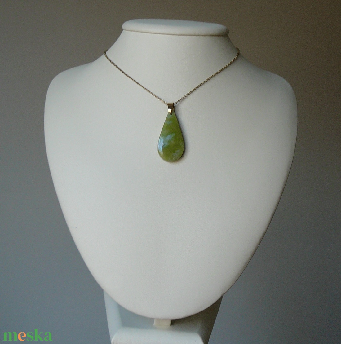Zöld opál medálos nyaklánc - ékszer - nyaklánc - medálos nyaklánc - Meska.hu