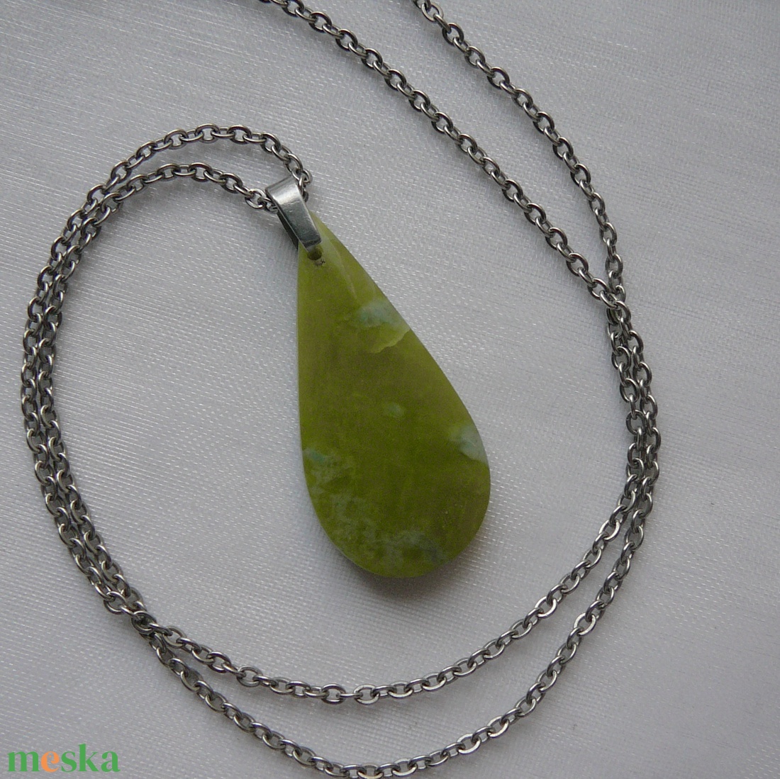 Zöld opál medálos nyaklánc - ékszer - nyaklánc - medálos nyaklánc - Meska.hu
