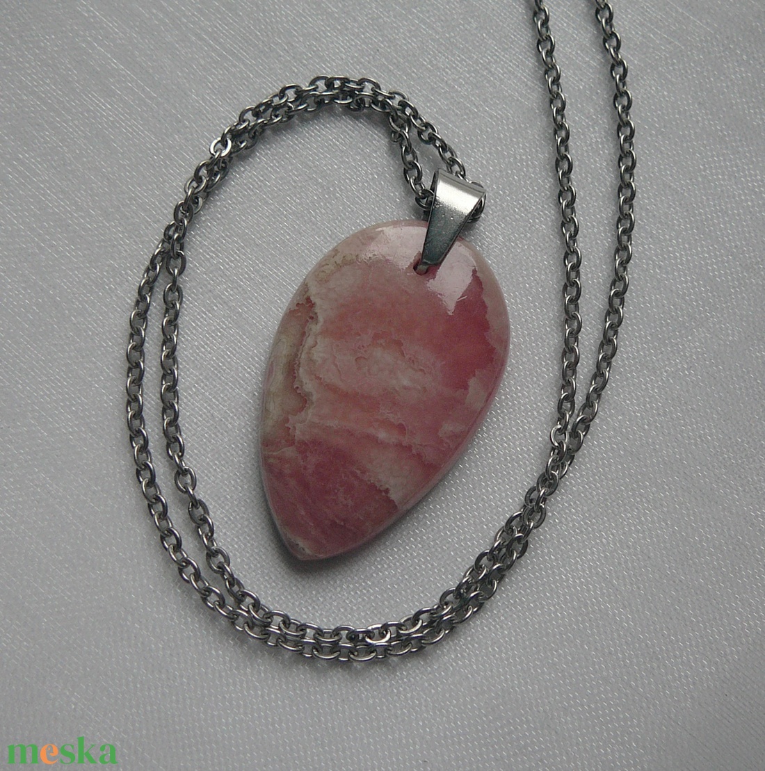 Rodokrozit medálos nyaklánc - ékszer - nyaklánc - medálos nyaklánc - Meska.hu