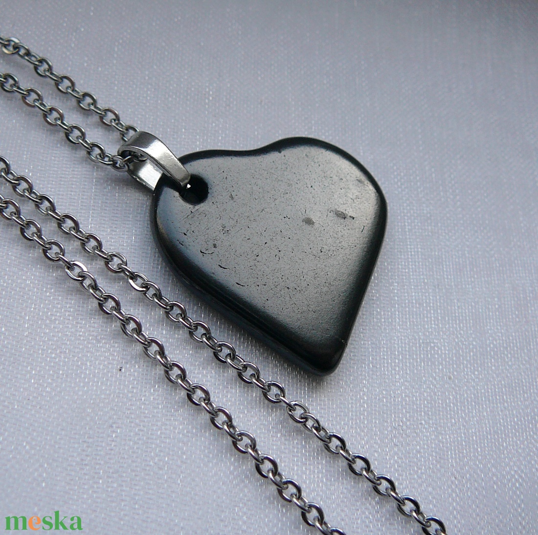 Sungit szív medálos nyaklánc  - ékszer - nyaklánc - medálos nyaklánc - Meska.hu