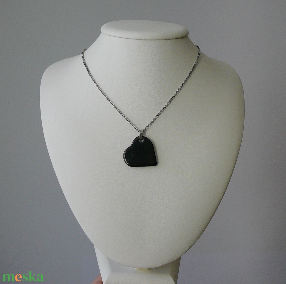 Sungit szív medálos nyaklánc  - ékszer - nyaklánc - medálos nyaklánc - Meska.hu