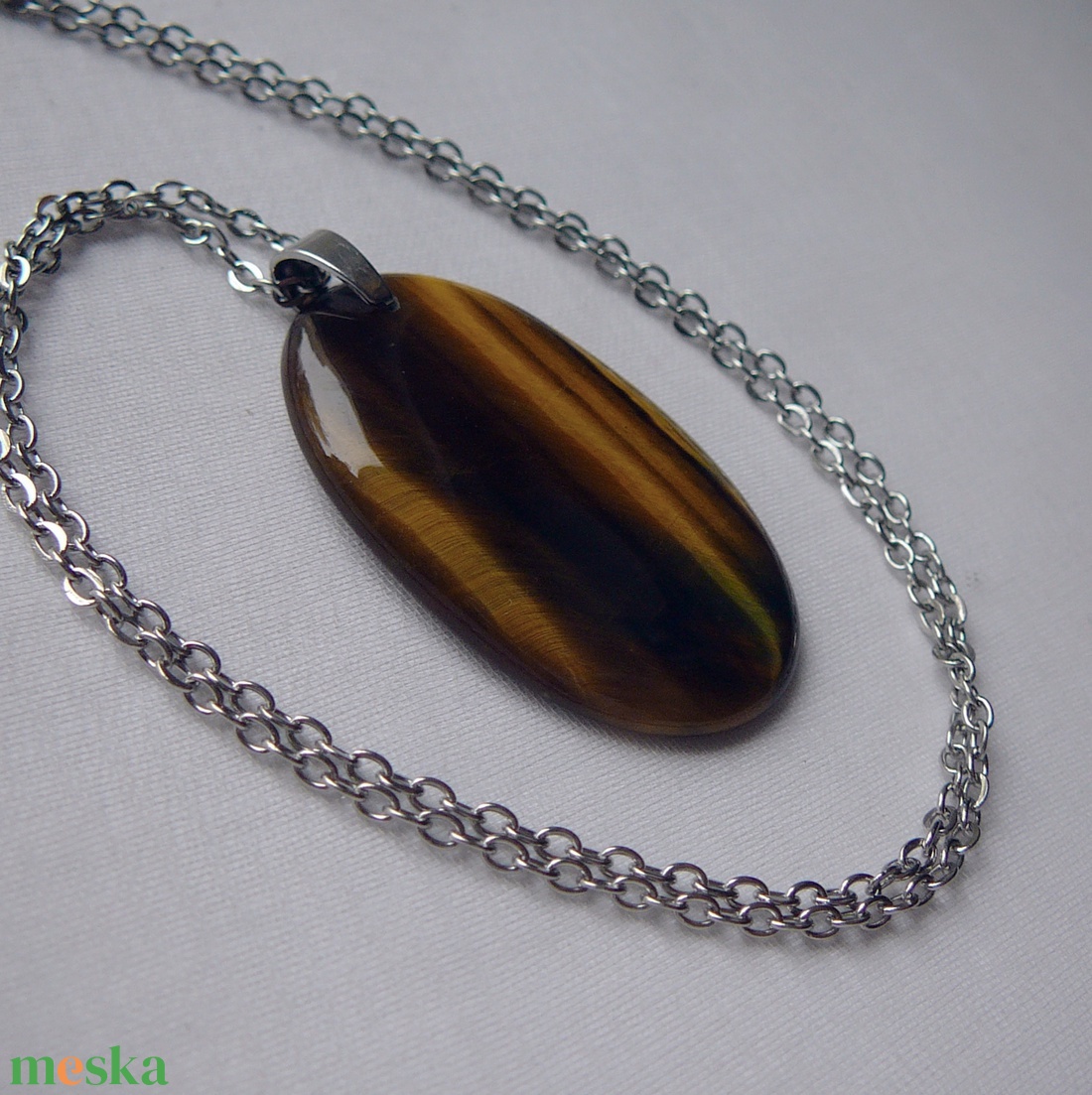 Tigrisszem medálos nyaklánc - ékszer - nyaklánc - medálos nyaklánc - Meska.hu