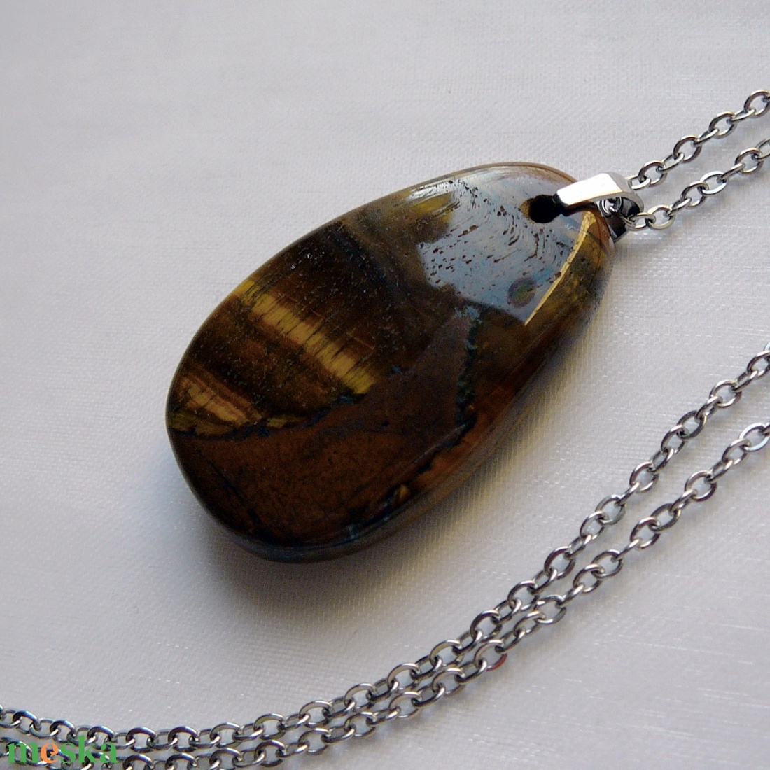 Tigrisszem medálos nyaklánc - ékszer - nyaklánc - medálos nyaklánc - Meska.hu