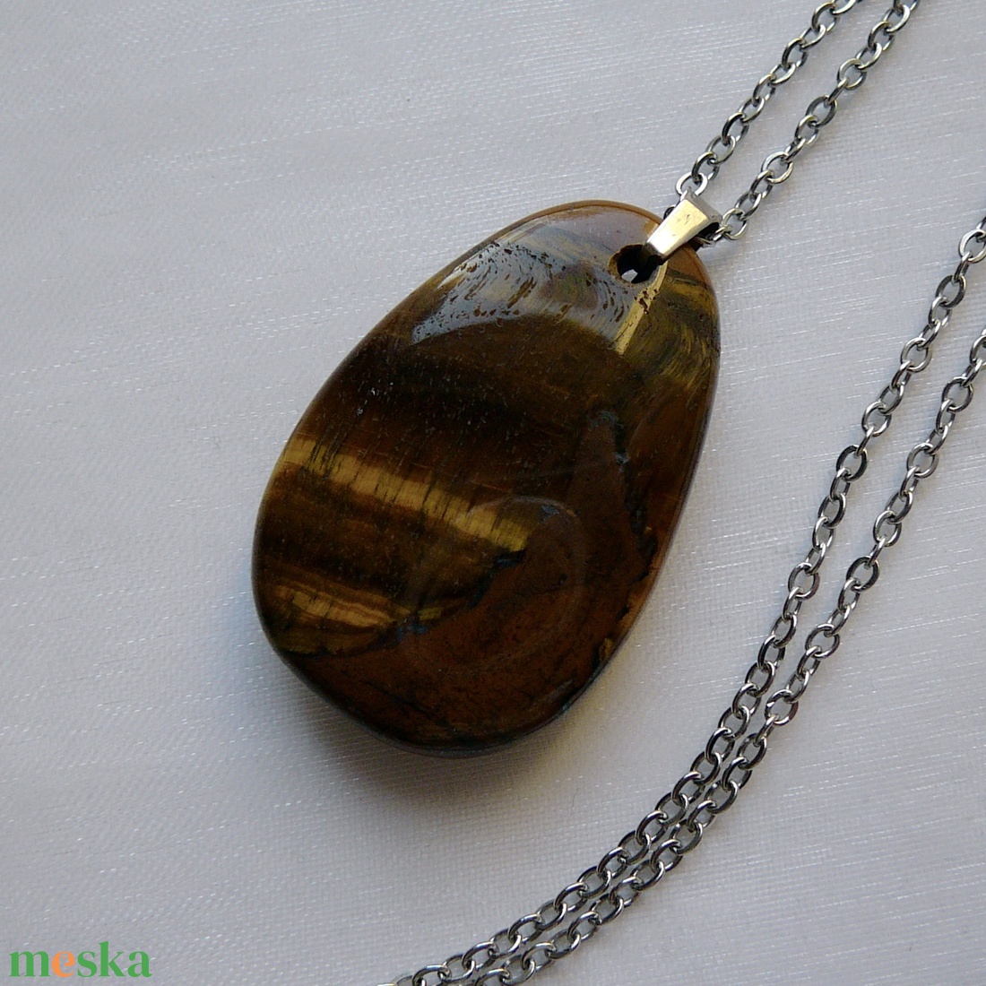 Tigrisszem medálos nyaklánc - ékszer - nyaklánc - medálos nyaklánc - Meska.hu