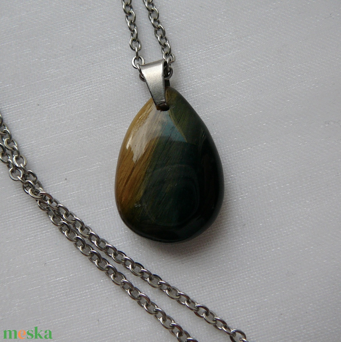 Tigrisszem medálos nyaklánc - ékszer - nyaklánc - medálos nyaklánc - Meska.hu