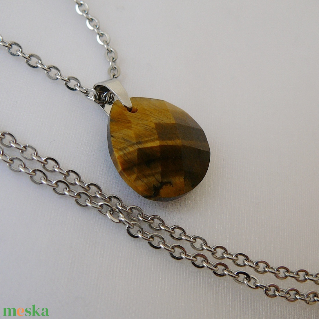 Tigrisszem medálos nyaklánc - ékszer - nyaklánc - medálos nyaklánc - Meska.hu