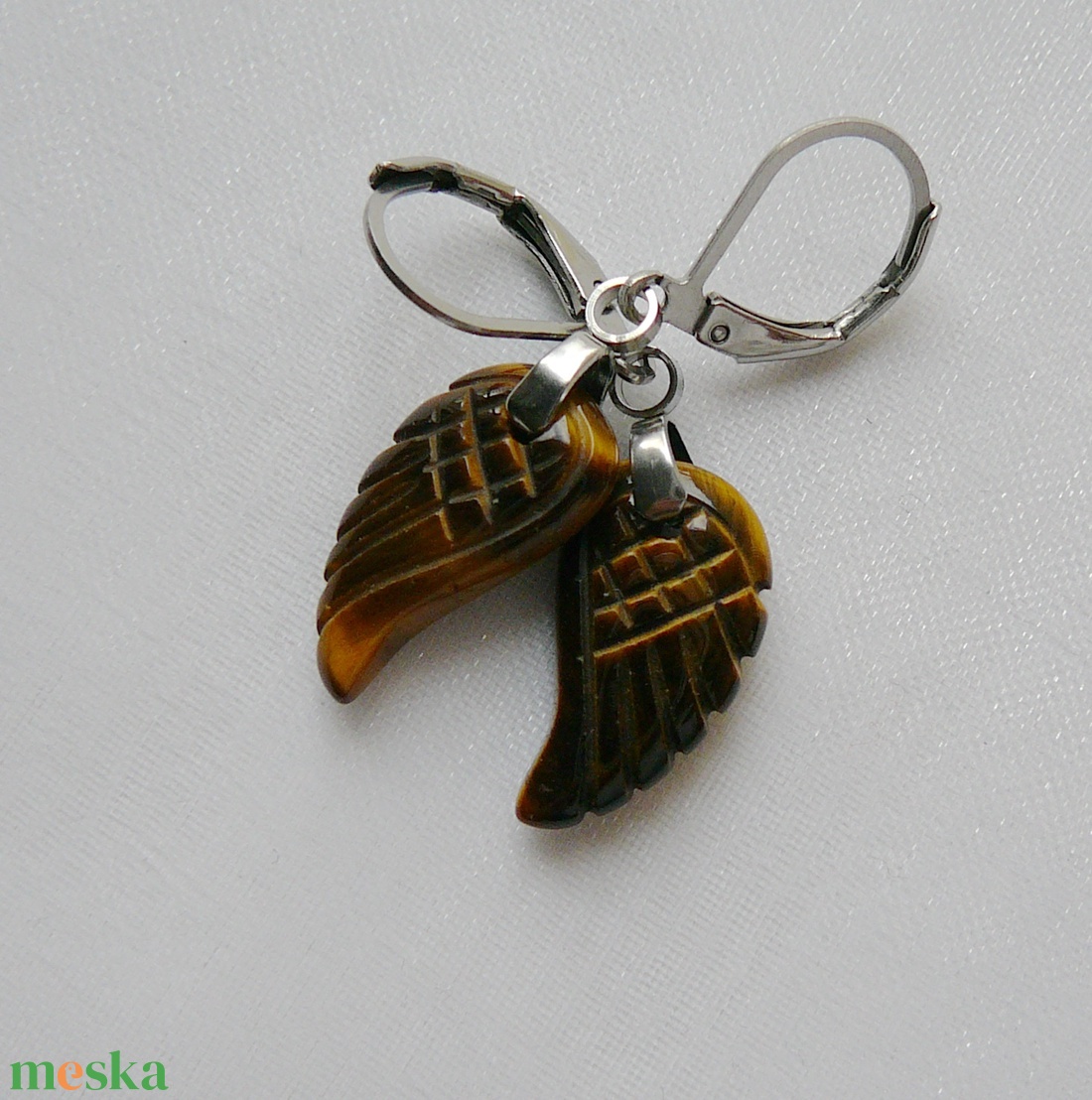 Tigrisszem szárny fülbevaló - ékszer - fülbevaló - lógó fülbevaló - Meska.hu