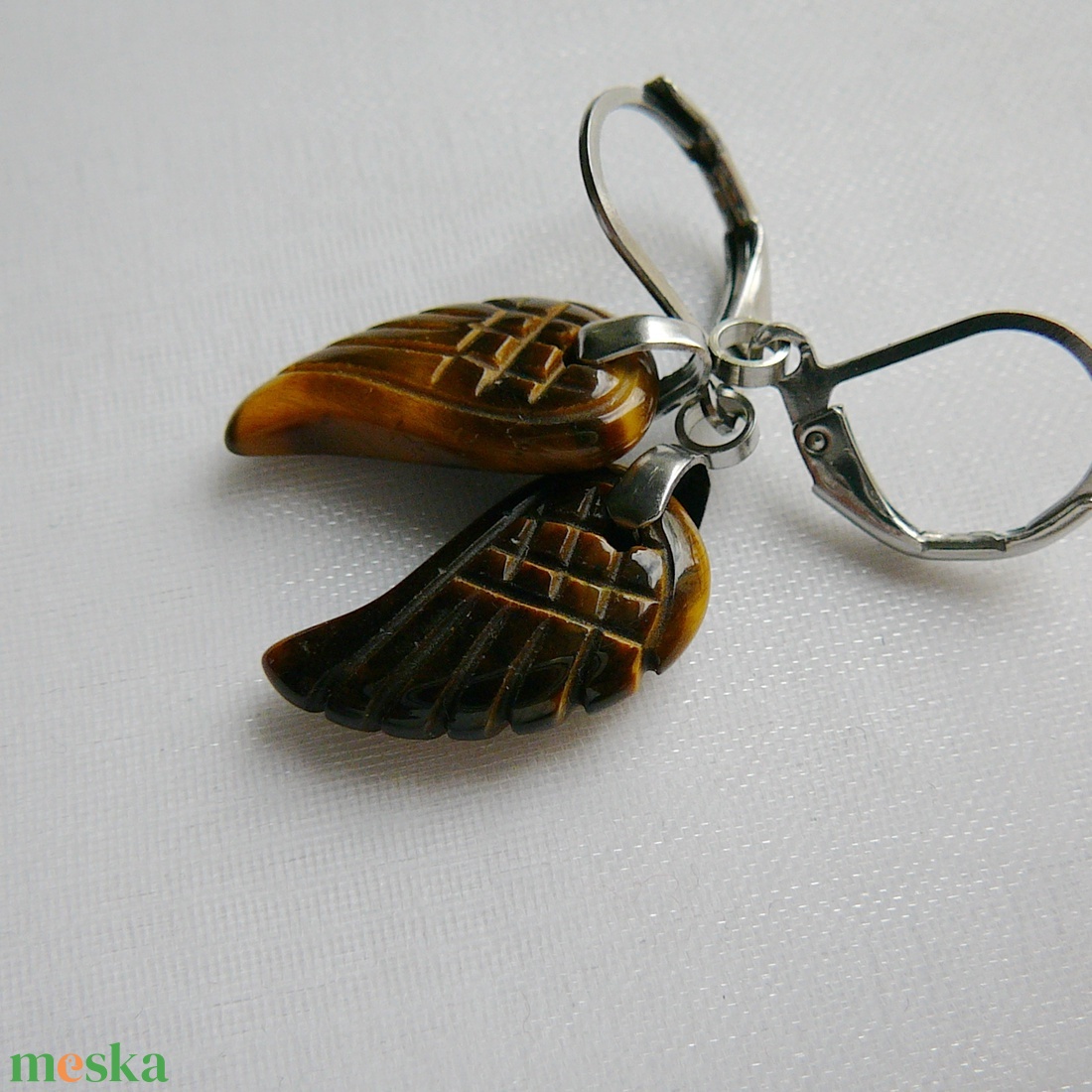 Tigrisszem szárny fülbevaló - ékszer - fülbevaló - lógó fülbevaló - Meska.hu