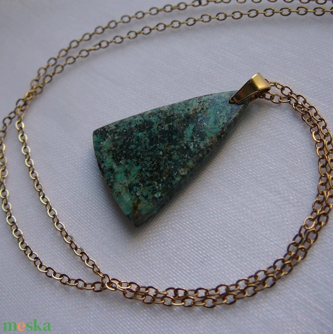 Zöld türkiz medál - ékszer - nyaklánc - medálos nyaklánc - Meska.hu